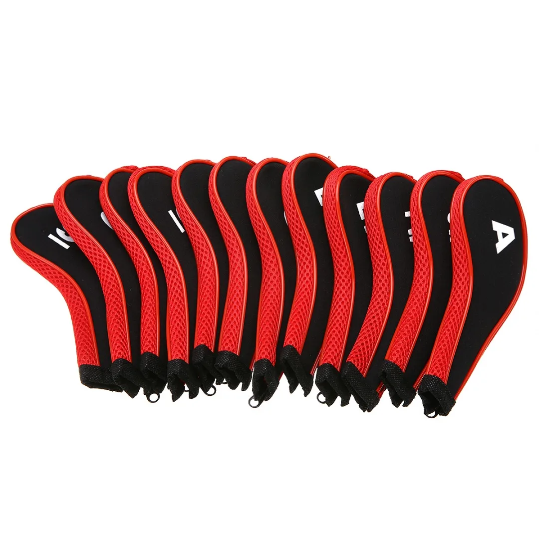 12Pcs/Set Rubber Neoprene Golf Club Iron Head Covers Protector Golf Head cover Sets Iron Club Head Cover Accessories 3 Colors