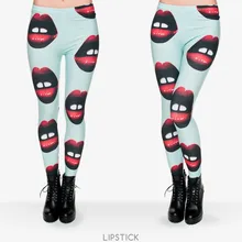 Сексуальные красные губы Леггинсы для женщин и девочек Джокер 3D помада брюки для фитнеса, леггинсы