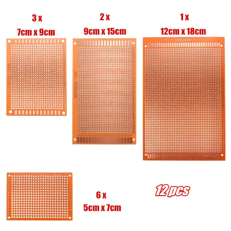 Универсальный электронный макет 12 шт./компл. прототипов печатных плат печатная плата прототип Stripboard DIY медная пластина