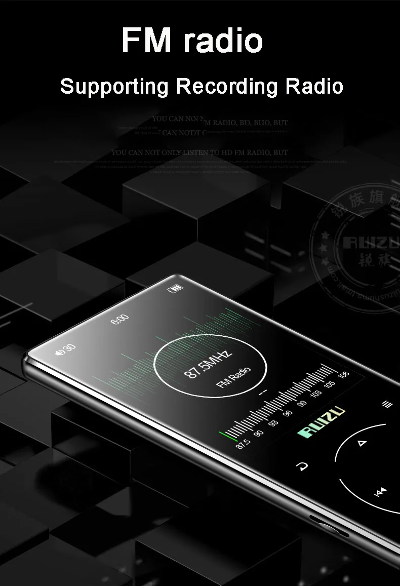 New Metal Bluetooth MP3 player Bulit-in Speaker with FM radio voice recorder e-book Portable Lossless Sound Video player walkman