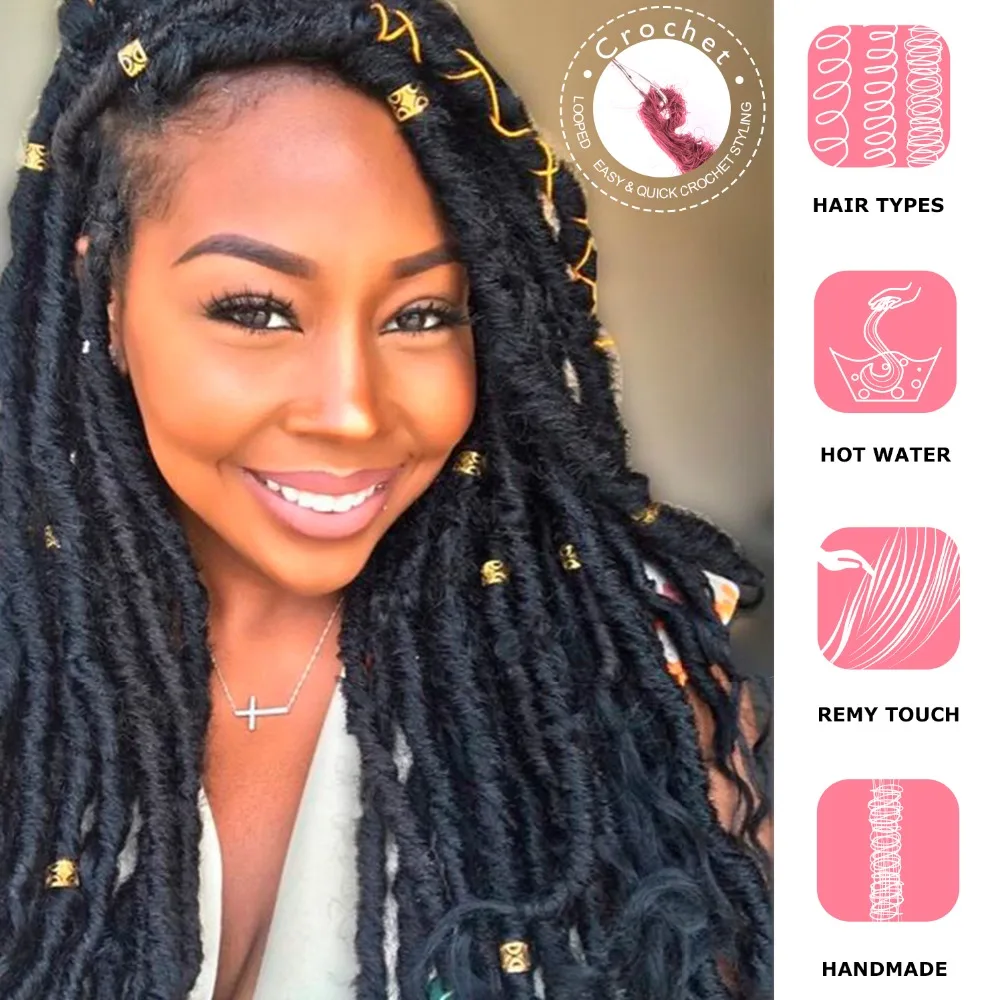 Silike Goddess Faux Locs Crochet Hair 14 18 Inch Natural Pre