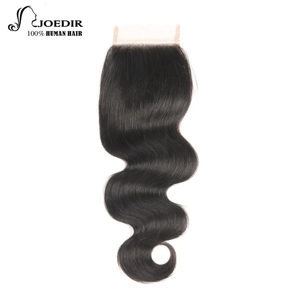 JOEDIR Hair Brazilian Body Wave Lace Closure Free Part 4 PCS Human Hair Bundles With Closure Swiss Lace non Remy Hair Extension JOEDIR Hair Brazilian Body Wave Lace Closure Free Part 4 PCS Human Hair Bundles With Closure Swiss Lace non Remy Hair Extension