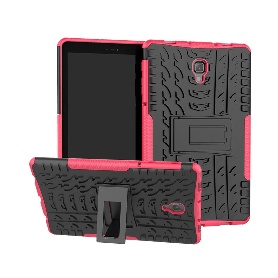 Hybrid Armor Tablet Case for Samsung Galaxy Tab A 10.5 SM-T590 T595 Kickstand Hard Back Cover with Flexible TPU Plastic Silicone