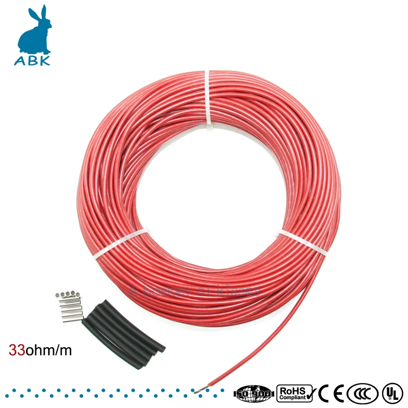 

50meters Infrared Underfloor heating cable system of 3mm carbon fiber wire electric floor hotline infrared heating cable