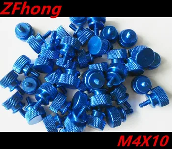 

20pcs M4*10 M4 x 10mm blue aluminum step hand screw computer case screw