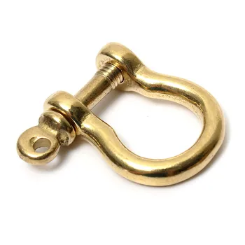 

Solid Pure Brass Carabiner Shackle Key Ring Chain Hook Buckle Strap Copper Horseshoe Buckle DIY Key Buckle