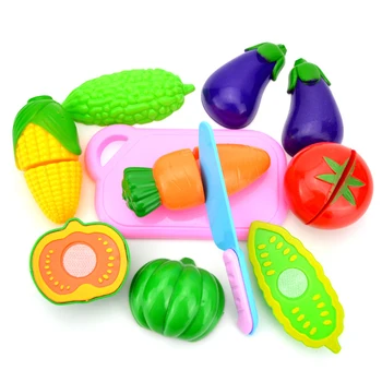 

6Pc/set Cook Cosplay Educational Safety Children Kitchen Toy Plastic Kitchen Food Fruit Vegetable Cutting Toys For Children P20