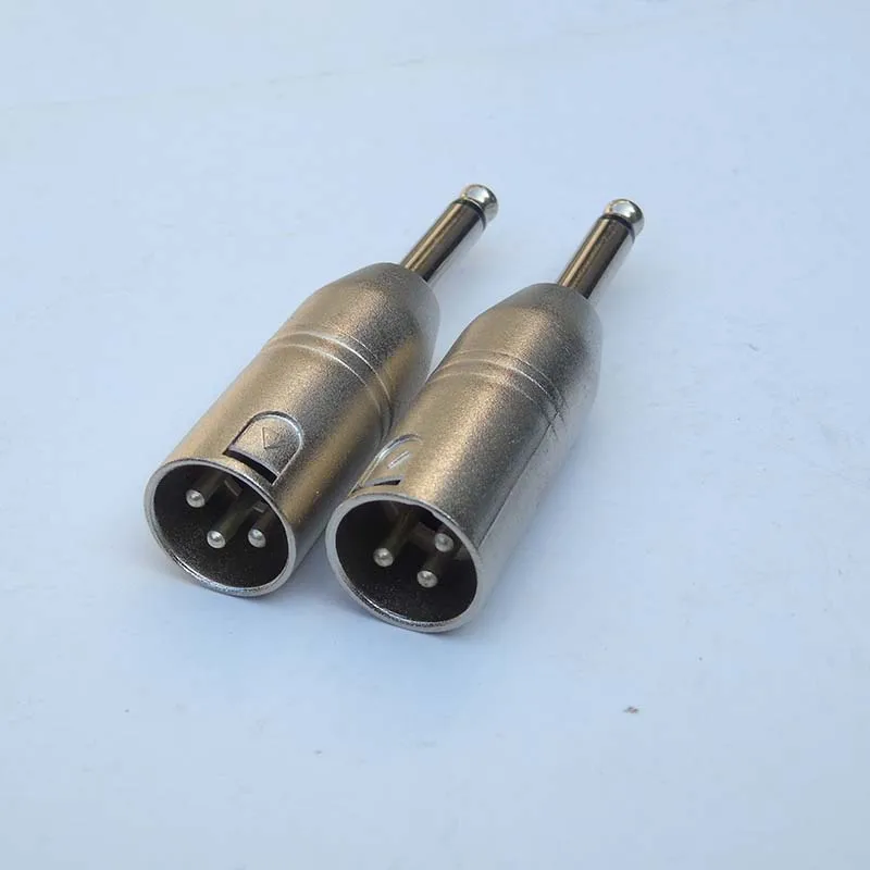 High Quality 20pcs/lot Locking Male XLR to Male 1/4" 6.35mm Mono Jack Connector Adapterin