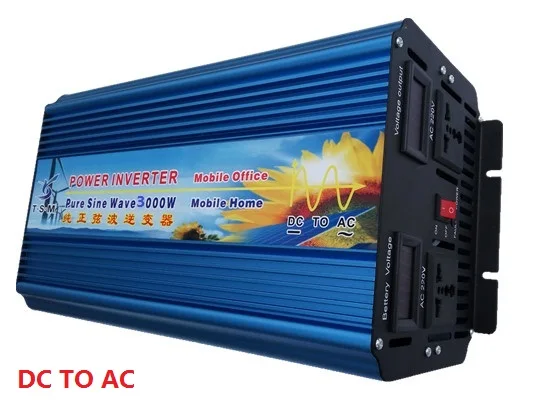 

Peak Power 6000W 3000W DC12V/24V/48V to AC120V/220V dual digital display Pure Sine Wave Inverter