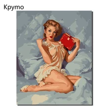 Безрамное изображение картина маслом по номерам настенное украшение «сделай сам» Картина на холсте для домашнего декора 4050 сексуальная красота