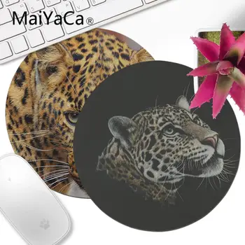 

MaiYaCa 2018 New Leopard Staring Durable Rubber Mouse Mat Pad Round mouse pad 22x22cm 20x20cm