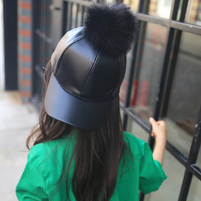 kids leather cap