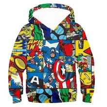 Kids Captain America Cosplay hoodie Marvel Avengers ironman 3D Print Hoodies baby boy superhero Sweatshirt child teens Pullover
