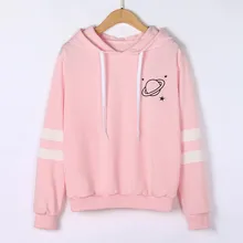 JAYCOSIN, толстовки, женские, с принтом, в полоску, с длинным рукавом, с капюшоном, толстовка для девочек, повседневные топы, Толстовки, Толстовки с капюшоном, 19JUN27