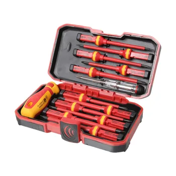 

13pc In 1 Professional Electrician Screwdriver Set Insulated Magnetic Slotted Phillip Pozidriv Screw Driver Set Electricity Test