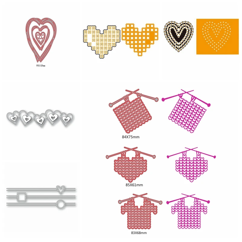 

Cute Mixed Heart Metal Cutting Dies Stencil For DIY Scrapbooking Decorative Embossing Suit Paper Cards Die Cutting Template 2019