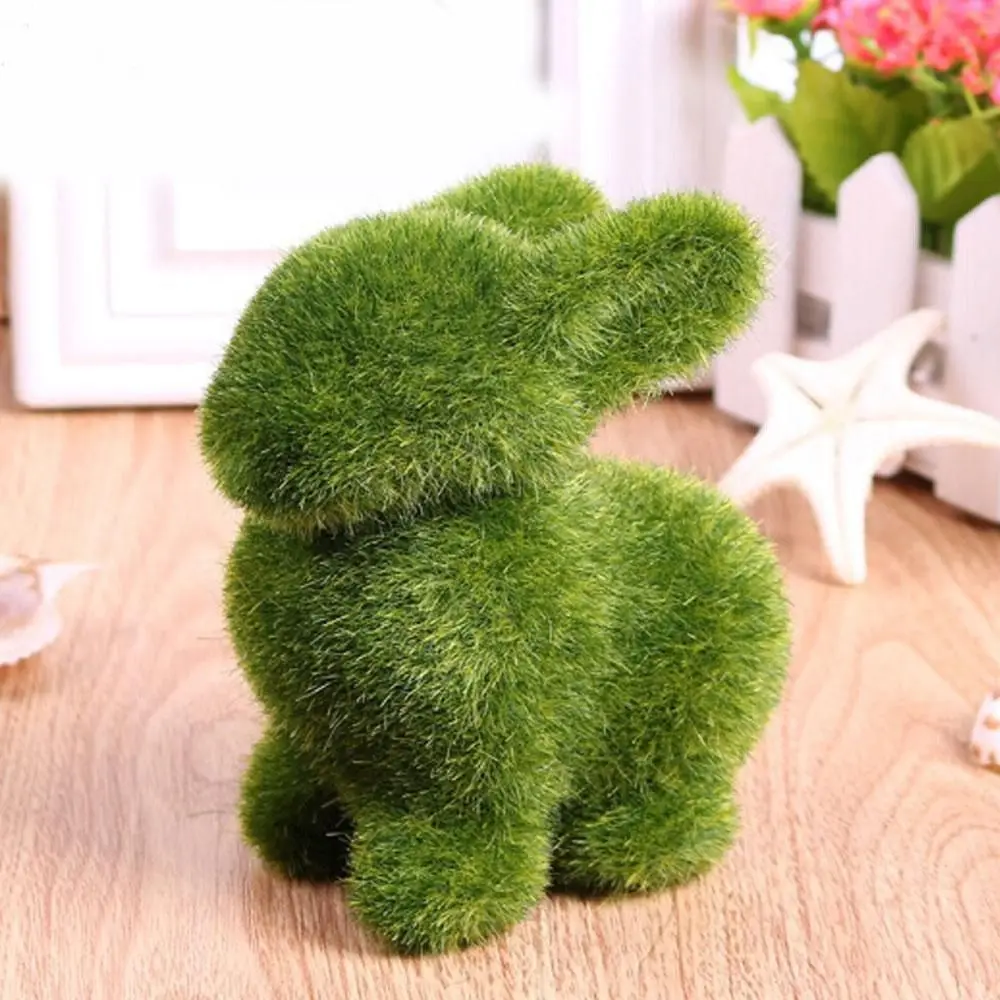 Novelty Handmade Artificial Turf Grass Animal Easter Rabbit Home Office
