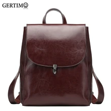 Women 100 %Genuine Leather Backpacks Ladies Casual Vintage Cowhide Travel Black Brown Backpack Real Cowhide Bagpack School Bags famous brand england style women backpack natural cowhide ladies daypack backpacks travel bags genuine leather back pack w09770