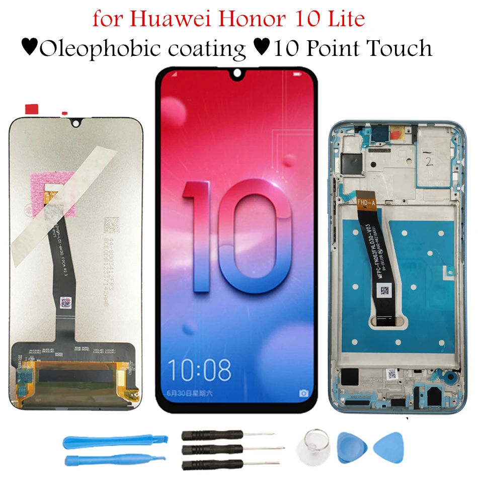 Для Huawei Honor 10 Lite ЖК дисплей рамка дигитайзер сборка сенсорный экран Запасная