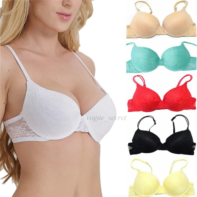 Women Sexy Underwire Padded Push Up Embroidery Lace Bra 32 34 36 38 40 42  44 A B C D E Brassiere Bra Push Up Bra Plunge Lingerie - Bras - AliExpress