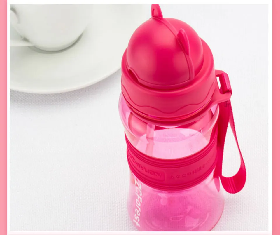 300ml BPA Free Sport Water Bottle For Kids Water Bottle With Straw Eco-friendly Tritan Children Baby My Bottles ZCForest        _15