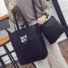 2017 mode Neue Handtaschen Qualität pu-leder Big Frauen tasche cartoon gedruckt cat umhängetasche retro große kapazität große weibliche tasche