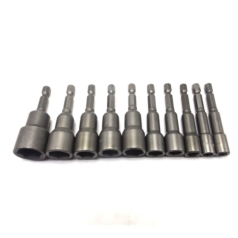 10Pcs/ Set Power Nutdriver Nut Driver Bit Set Adapter Strong