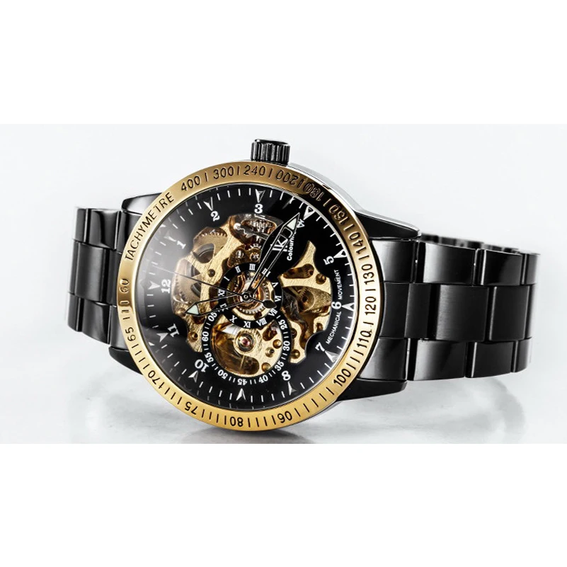 Luxury Fashion Mechanical Skeleton Male Waterproof Men Watch Brand Stainless Steel Strap Casual Wristwatch Relogio Masculine