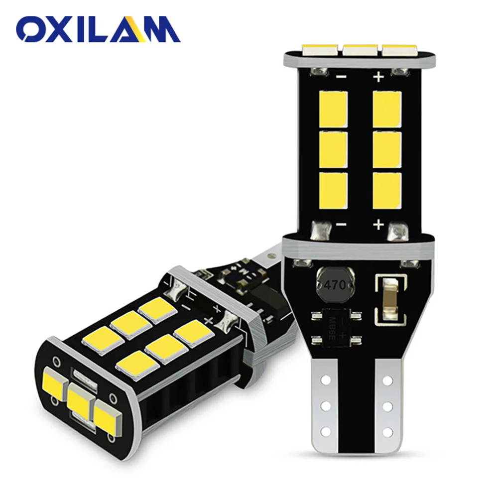2Pcs W16W T15 LED Reverse Lights 15 SMD 2835 Car LED Canbus NO ERROR Back Up Lights Rear Signal