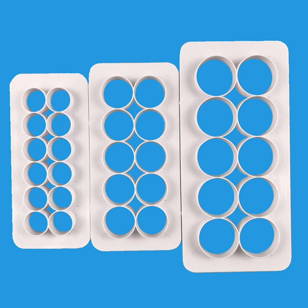 3PCS Round Circle Geometry Fondant Cookie Cutter Cake Baking Mold Decorations