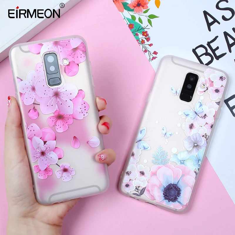 

EIRMEON 3D Relief Case For Samsung Galaxy A6 Plus 2018 S8 S7 Edge S9 Plus A5 2017 J2 J3 J5 J7 A3 A5 A7 2016 J6 2018 Floral Cases