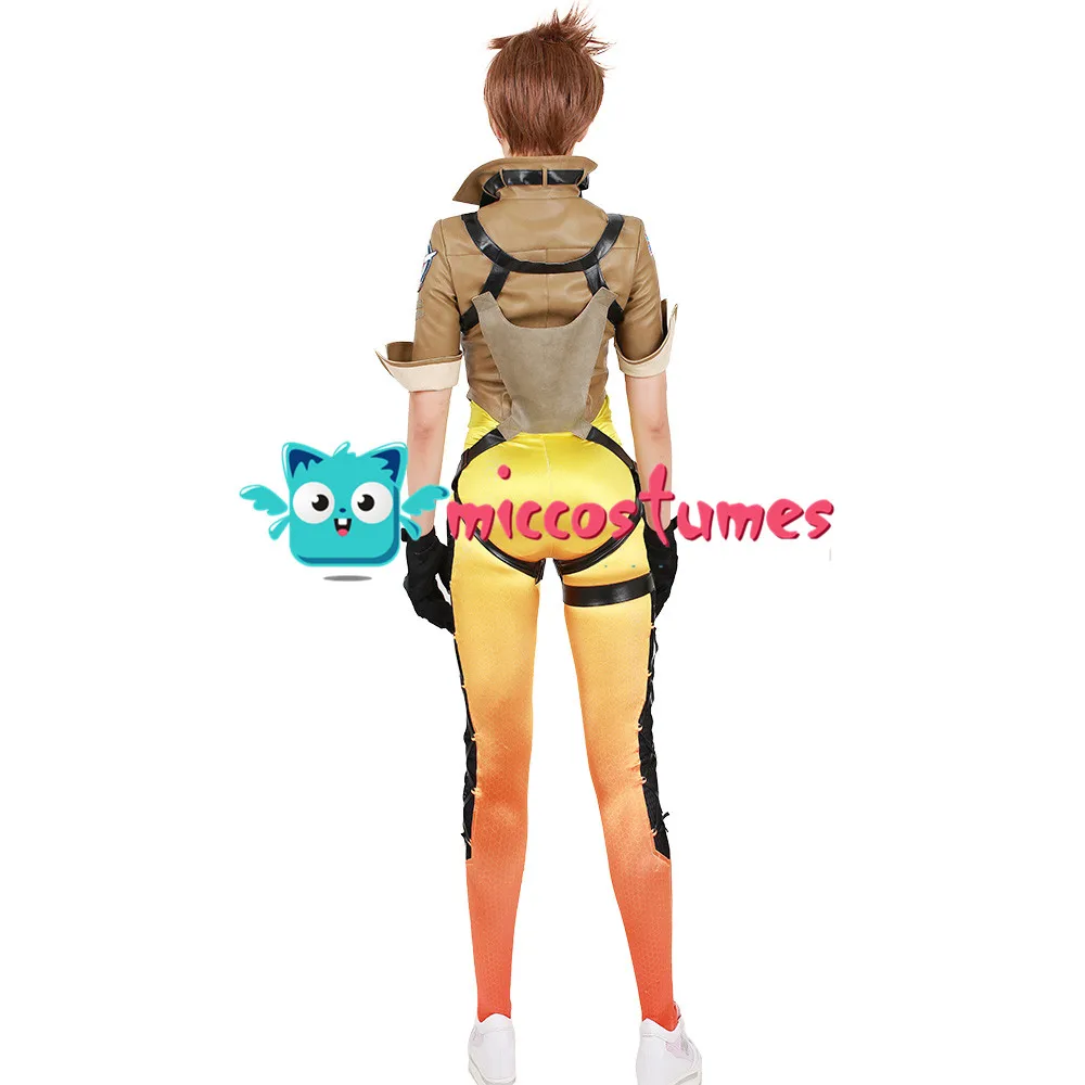 Lena Oxton женский костюм для косплея Одежда Хэллоуина|Игровые костюмы| |