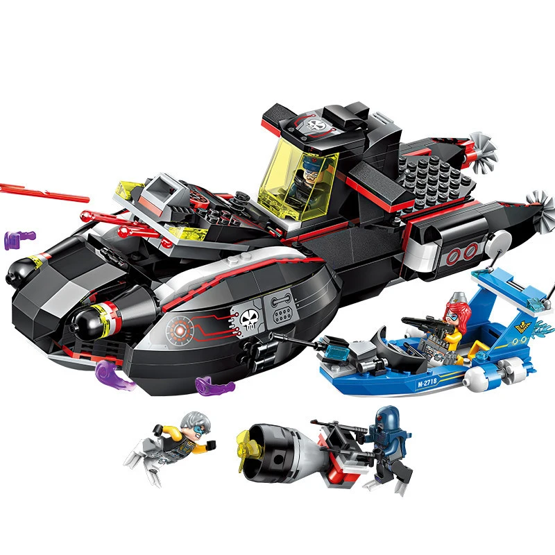 

466pcs Children's educational building blocks toy Compatible Legoings city Magic whale submarine DIY figures Bricks bhest gifts