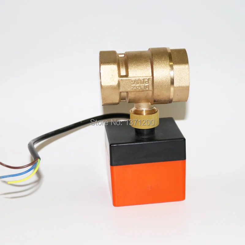 Electric actuator brass ball valve DN20(G 3/4") AC24V,Cold&hot water