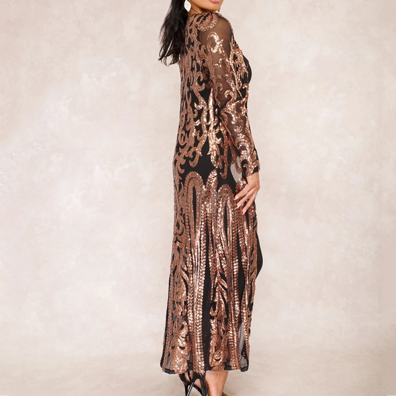 

Fashion Womens Floral Pattern Sequins Long Coat See Through Open Front Cardigan Casual Sexy Outwear Mesh See Through Dress