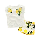 Комплект одежды для малышей девочек с изображением лимонов белая шифоновая рубашка с длинными брюками для детей 3 до 10 лет комплект одежды