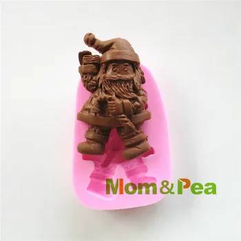 

Mom&Pea 0454 Free Shipping Santa Claus Shaped Silicone Mold Cake Decoration Fondant Cake 3D Mold Food Grade Silicone Mould