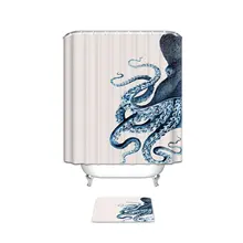 Очаровательные домашние пользовательские Осьминог стимпанк океан душевая занавеска в комплекте с коврики для ванной Декор коврик для ванной комнаты Туалет ковер