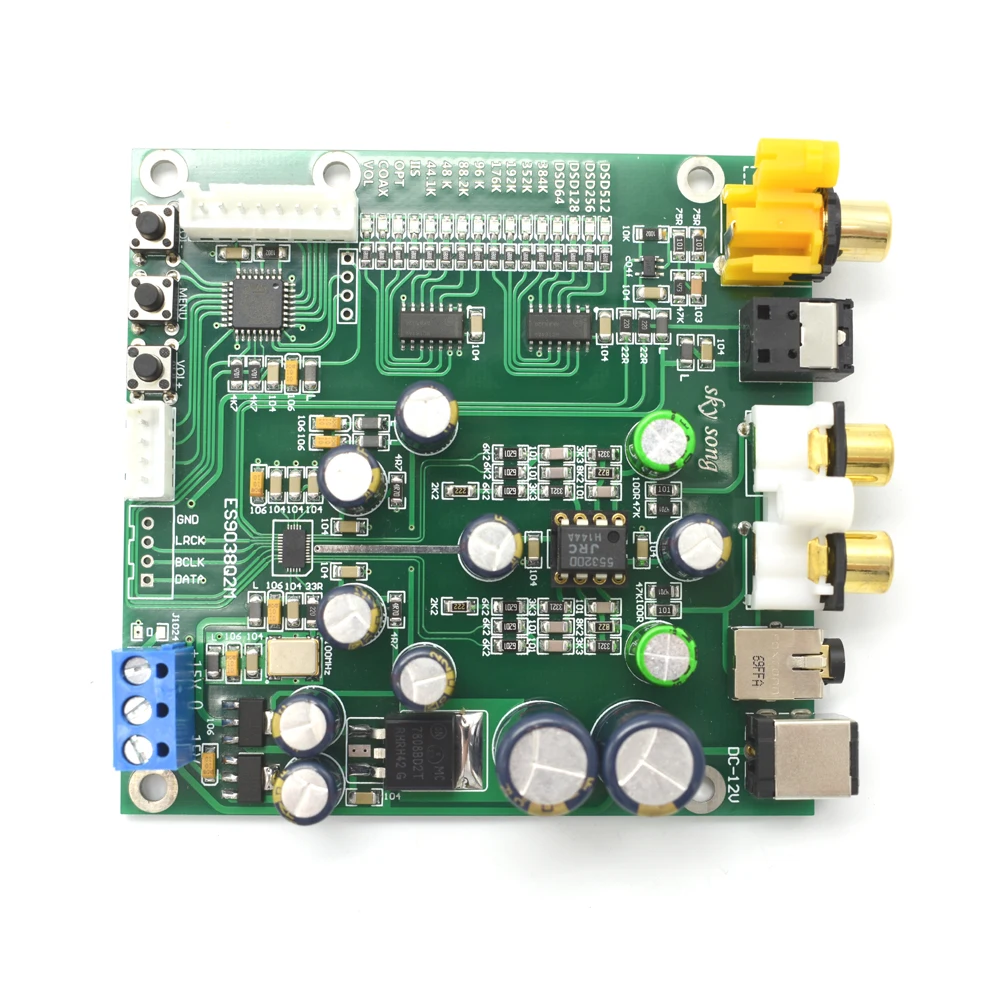 ES9038 OLED Q2M DAC DSD декодер поддержка IIS коаксиальный оптоволоконный вход 384KHz DOP D5
