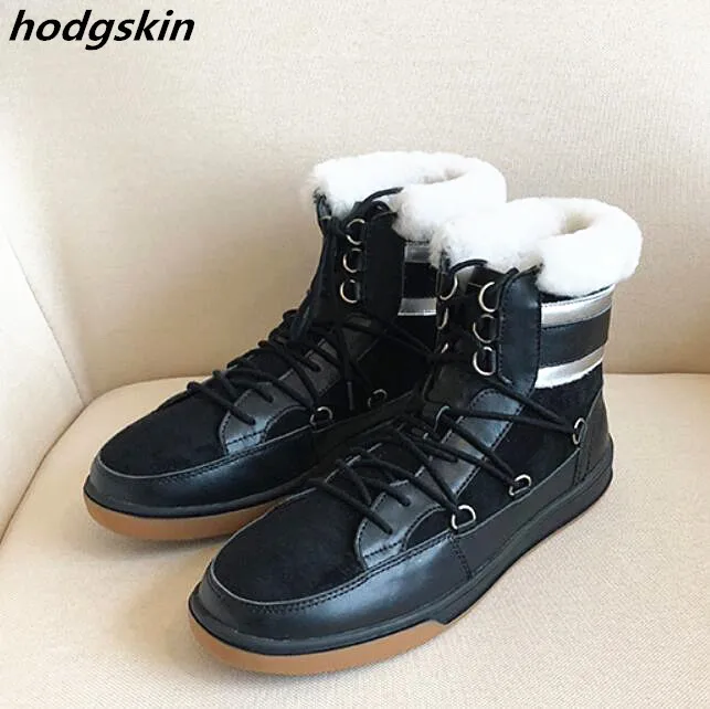 

2019 Sliver White Genuine Leather Women Boots Flats Plush Fur Warm Winter Snow Boots Ankle Botines Shoes Zapatillas