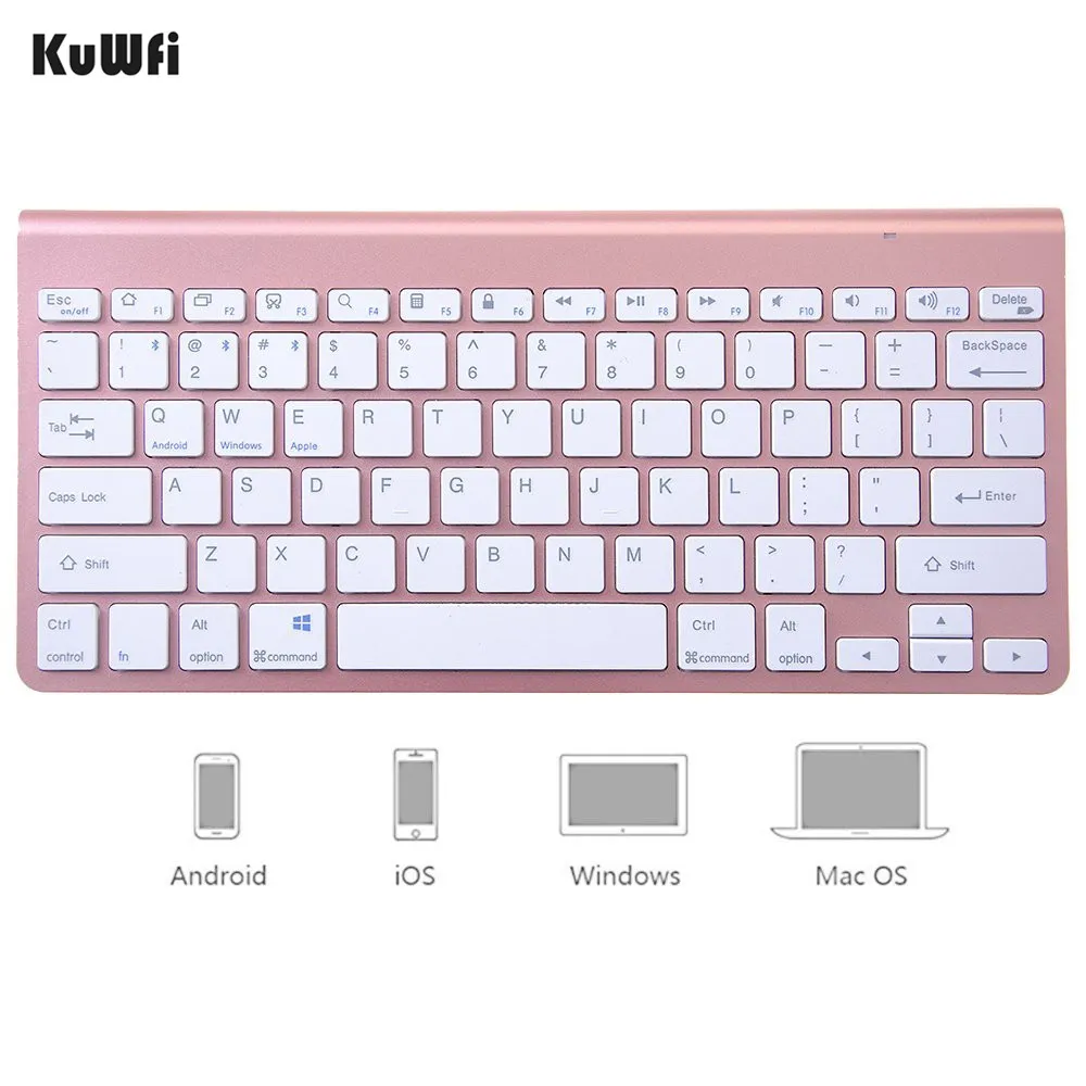 KuWFi беспроводная клавиатура K1280 Bluetooth 3,0 URCO Ultraslim портативный мультимедиа для Apple iPad MacBook Android телефон ПК планшет