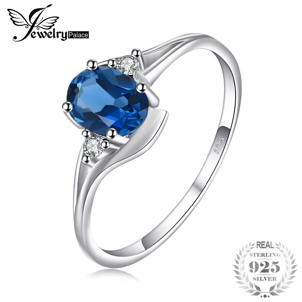 

Genuine London Blue Topaz Rings 100% Real Pure 925 Sterling Silver Oval Gemstone Engagement Bridal Ring 2016 Trend Accessories