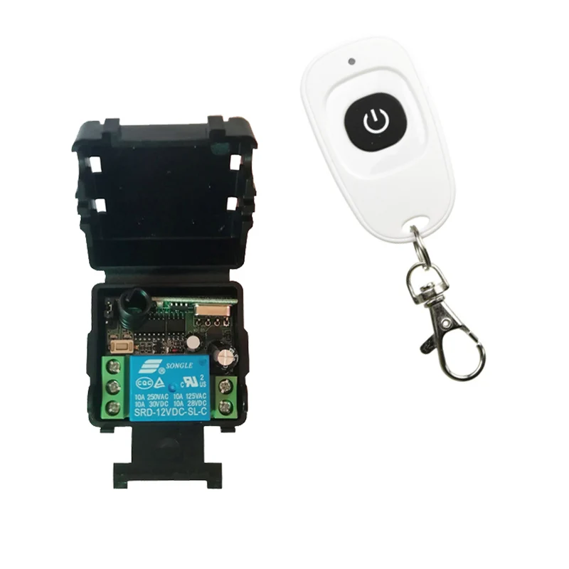 

DC12/24V 10A Relay 1 CH Wireless RF Remote Control Switch Transmitter with Receiver 315/433mhz remote control