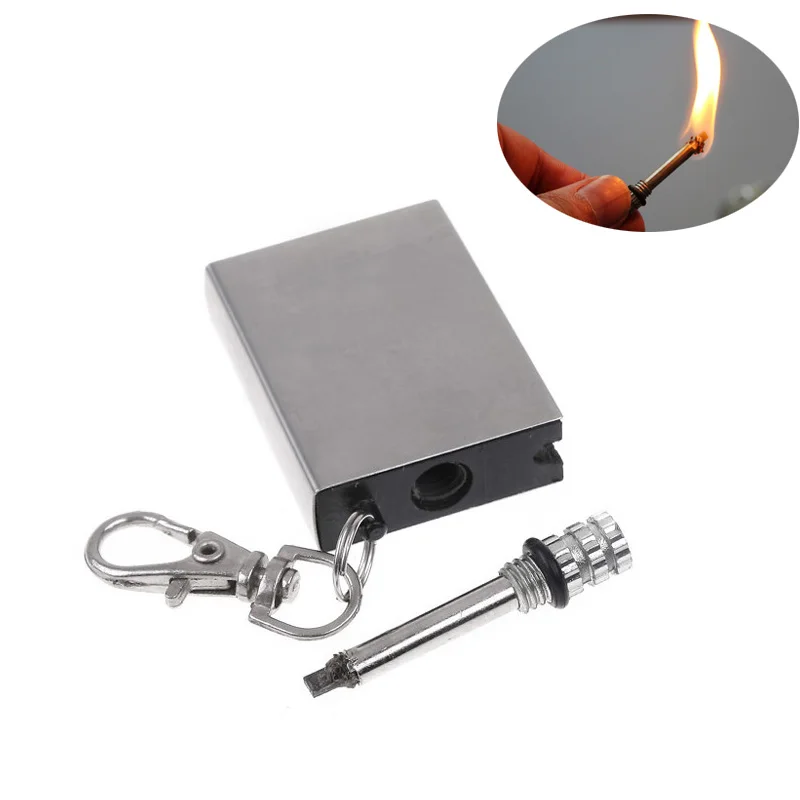 

5pcs/set Creative Stainless Steel Flagon Torch Lighters for Smoker Men Kerosene Oil Flame Lighter Million Matches Key Decort