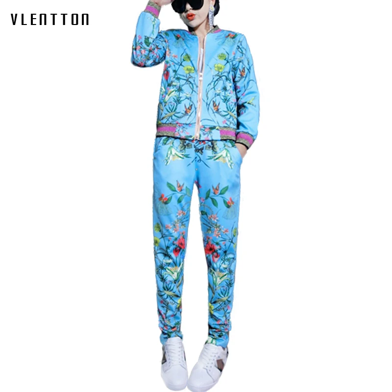 Womens two piece sets 2018 womens casual printing tracksuit Suit Spring autumn jacket +pant 2 piece set outfits Womens two piece sets 2018 womens casual printing tracksuit Suit Spring autumn jacket +pant 2 piece set outfits