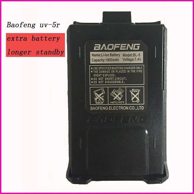 Bao feng cb радио части иди и болтай walkie talkie “иди и литий-ионный аккумулятор 1800 мАч baofeng UV-5R аксессуары для 5RA 5RE uv5r baofeng батарея