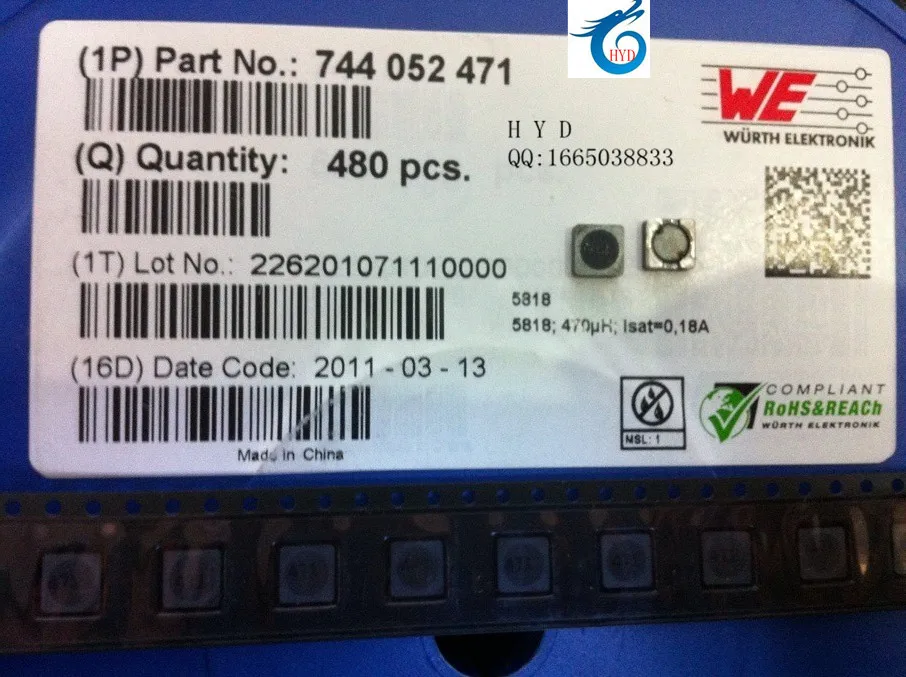 

744052471 471 470UH 018A 5.8X5.8X1.8MM WURTH shielded SMD power inductor
