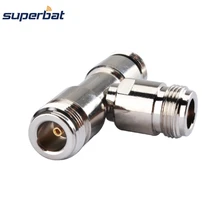 Superbat 5pcs Free Shipping RF N Adapter Female Jack to 2 N Jack 3 way "T"Type Long Version Connector Free Hanging