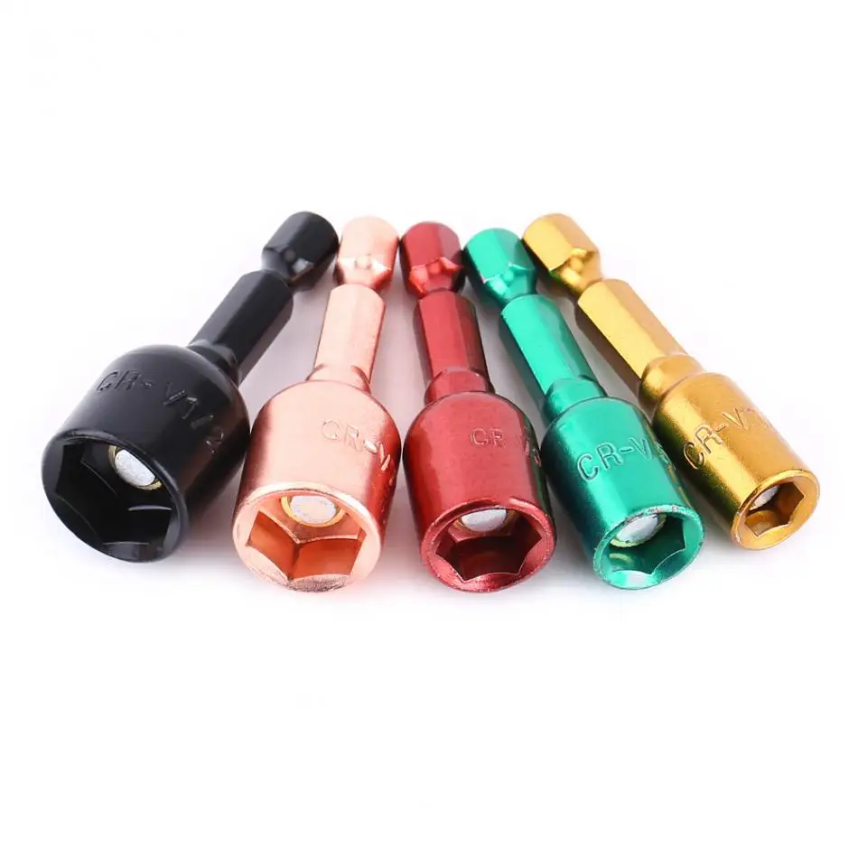5pcs/Lot Electric Screwdriver Hex Socket Adapter Colorful Power Tool
