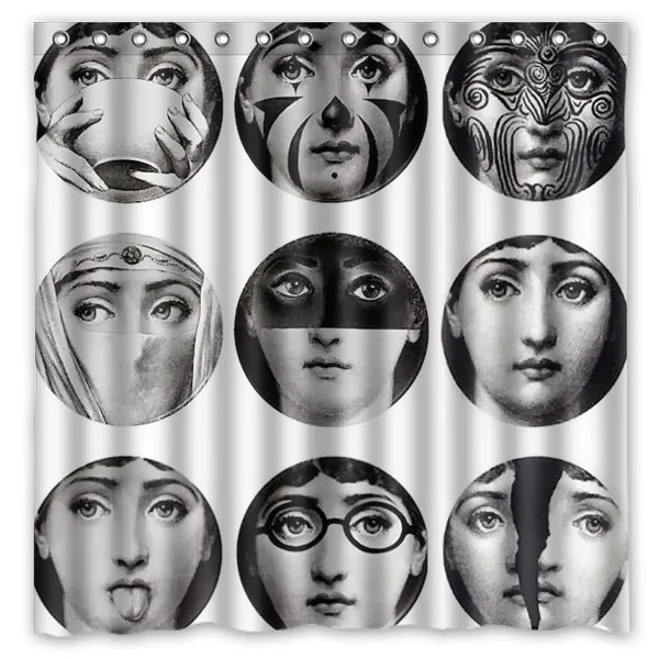 piero fornasetti work Customized Bath Shower Curtain Waterproof Mildewproof Polyester Fabric Bathroom Curtains 180*180cm - Цвет: 1